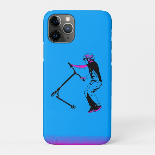 Capa Para iPhone 11 Pro Praticando Truques de Scooter - Piloto de Scooter (Verso)