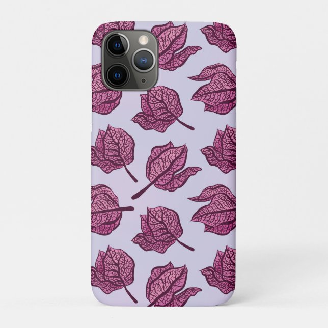 Capa Para iPhone 11 Pro Prato de Flor de Physalis Rosa Pastel Botânico (Verso)