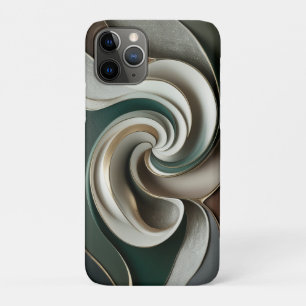 Capa Para iPhone 11 Pro Presente luxuoso elegante redemoinho verde cinza d