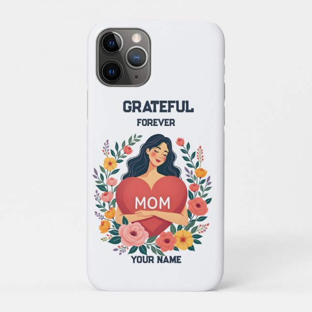 Capa Para iPhone 11 Pro Presente Personalizado para a Mamãe | Design com N (Verso)