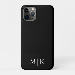 Capa Para iPhone 11 Pro Preto & Branco Monograma moderno