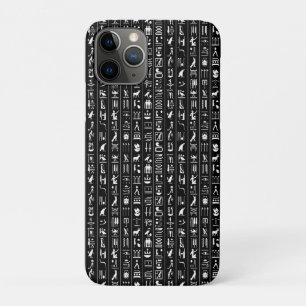 Capa Para iPhone 11 Pro Preto com Hieroglifos Brancos
