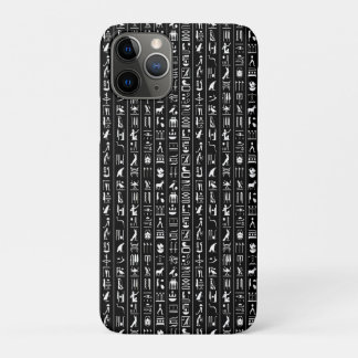 Capa Para iPhone 11 Pro Preto com Hieroglifos Brancos