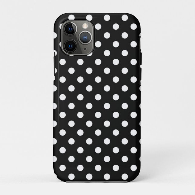 Capa Para iPhone 11 Pro Preto com pontos brancos (Verso)
