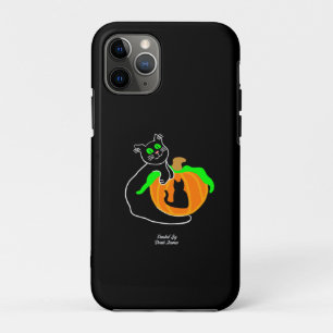Capa Para iPhone 11 Pro Preto Gato Pumpkin Apple iPhone 11 Pro Case