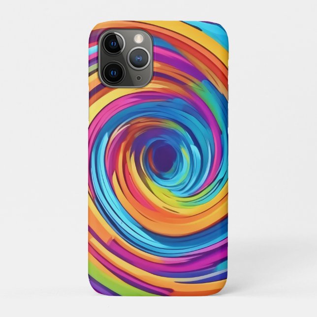 Capa Para iPhone 11 Pro Psicodélica das Matizes Arco-Íris (Verso)