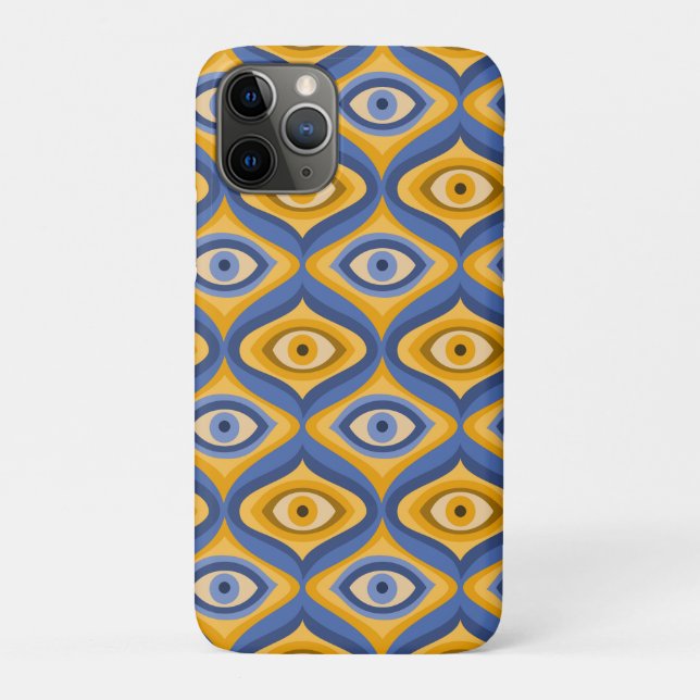 Capa Para iPhone 11 Pro Psicodélico padrão ocular indigo azul (Verso)