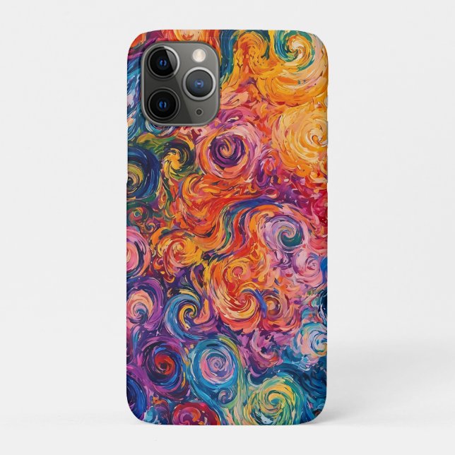 Capa Para iPhone 11 Pro Psicodélicos Psicodélicos - Pintura a óleo (Verso)