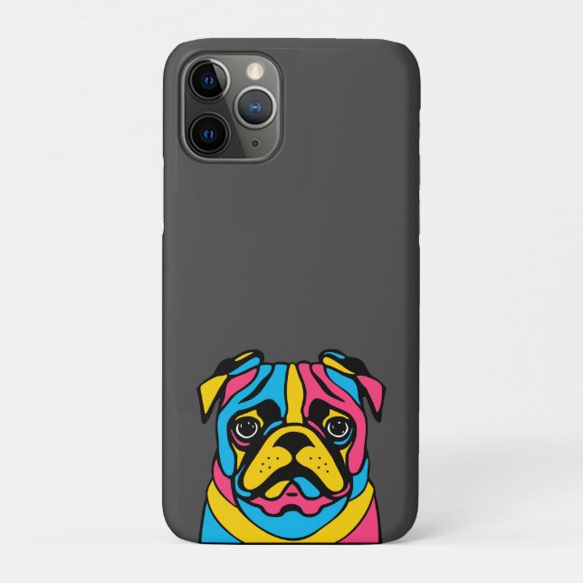 Capa Para iPhone 11 Pro pug personalizável de 3 tons (Verso)