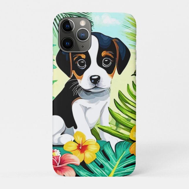 Capa Para iPhone 11 Pro Pup Bonito no Paraíso (Verso)