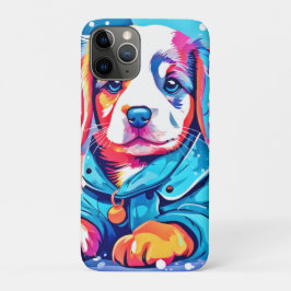Capa Para iPhone 11 Pro Puppy com Design Casaco azul