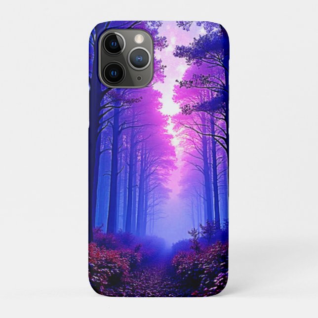Capa Para iPhone 11 Pro Purple Dusk Woods: Surreal Art (Verso)