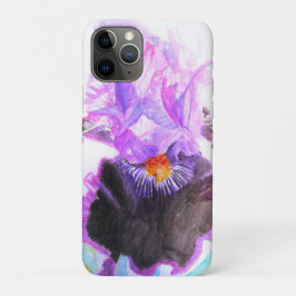 Capa Para iPhone 11 Pro Purple Iris Watercolor Flower Floral Birthday
