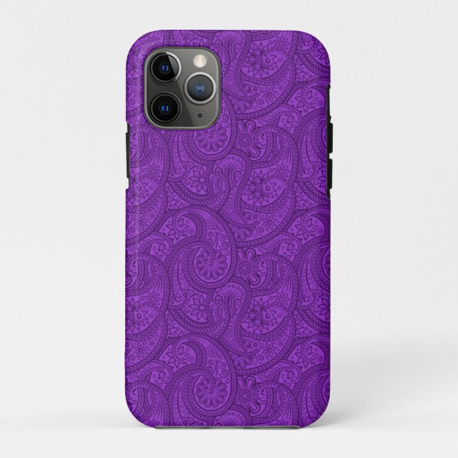 Capa Para iPhone 11 Pro Purple Paisley (Verso)