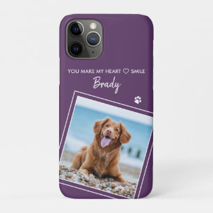 Capa Para iPhone 11 Pro Púrpura de Cachorro de Cotação Fotográfica Mod
