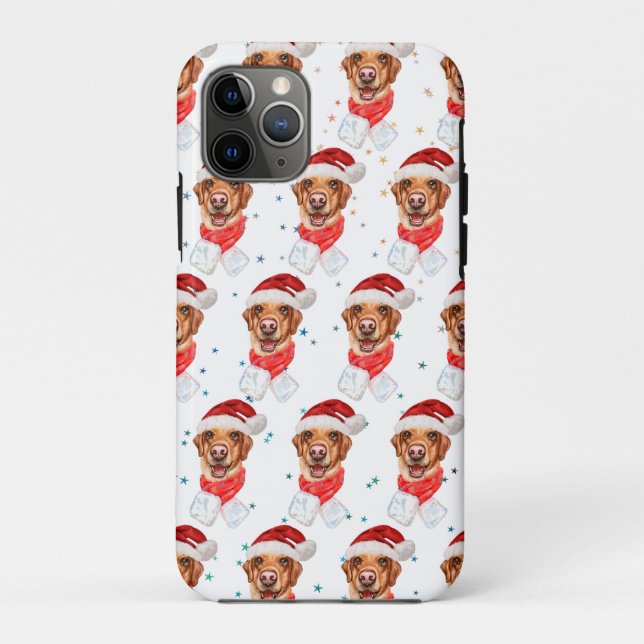 Capa Para iPhone 11 Pro Raça de Cachorro Labrador Natal (Verso)