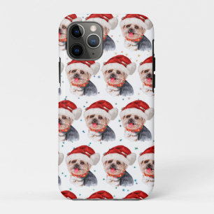 Capa Para iPhone 11 Pro Raça de Cão Yorkshire Terrier Estrelas de Natal