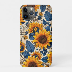 Capa Para iPhone 11 Pro Radiant Blooms: Sunflower Pattern Trabalho de arte