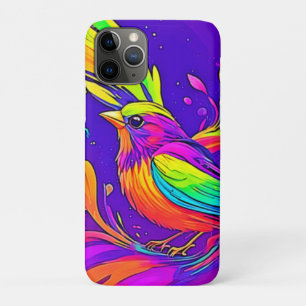 Capa Para iPhone 11 Pro Rainbow Bird em Cartoon Land