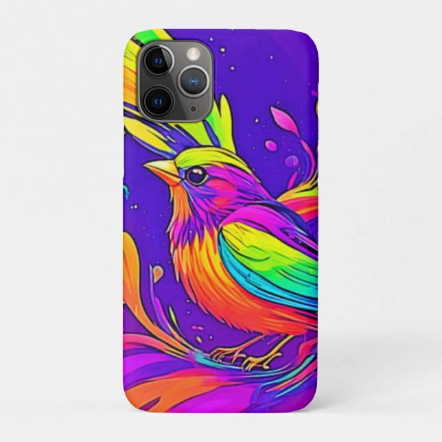 Capa Para iPhone 11 Pro Rainbow Bird em Cartoon Land (Verso)
