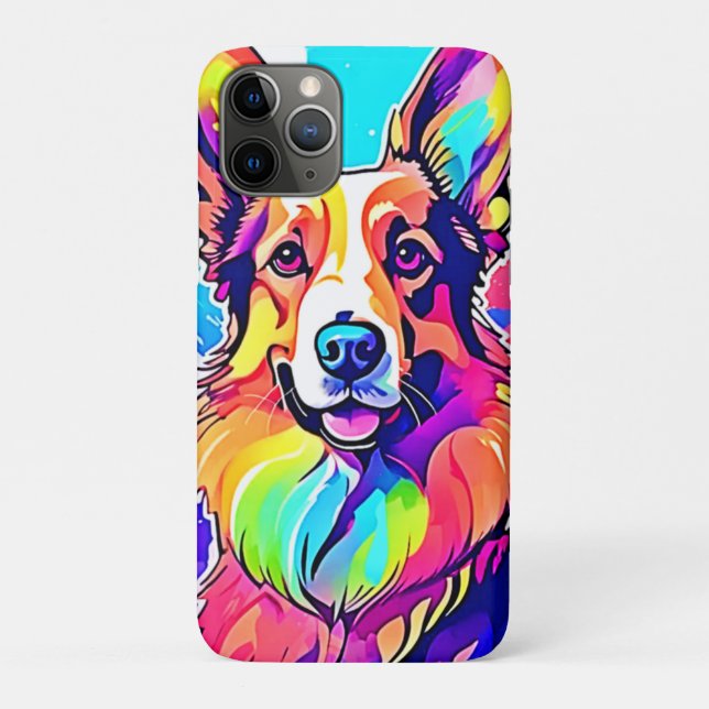 Capa Para iPhone 11 Pro Rainbow Corgi: Pop Art Puppy Joy (Verso)