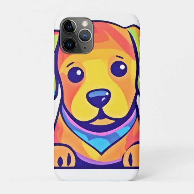 Capa Para iPhone 11 Pro Rainbow Puppy Love (Verso)