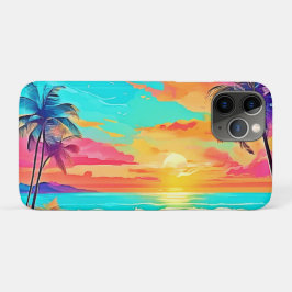 Capa Para iPhone 11 Pro Rainbow Sunset Beach