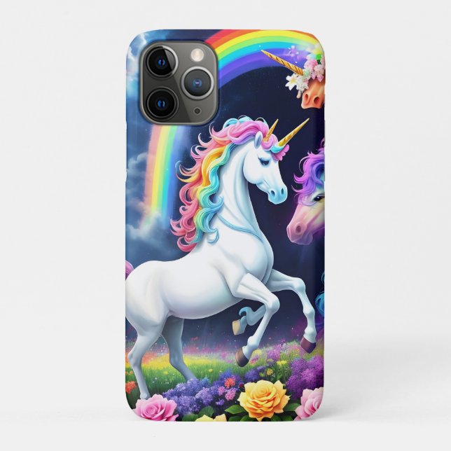 Capa Para iPhone 11 Pro Rainbow Unicorn One (Verso)