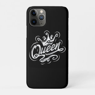 Capa Para iPhone 11 Pro Rainha com coroa, Design de tipografia