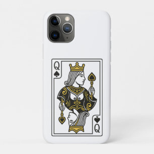 Capa Para iPhone 11 Pro Rainha de Espadas — Preta e Dourada