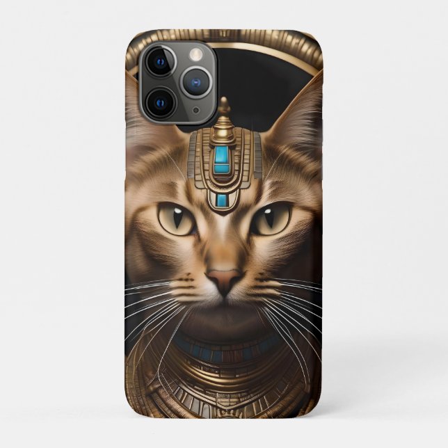Capa Para iPhone 11 Pro Rainha do Nilo: Cleópatra a Gata com Touca (Verso)