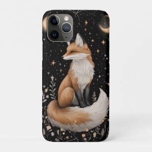 Capa Para iPhone 11 Pro Raposa Celestial Mística e Flores