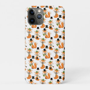 Capa Para iPhone 11 Pro Raposa Laranja Árvores de Outono Floresta Óculos H