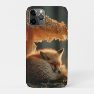 Capa Para iPhone 11 Pro Raposa Vermelha Dormindo Sob Um Cogumelo Gigante