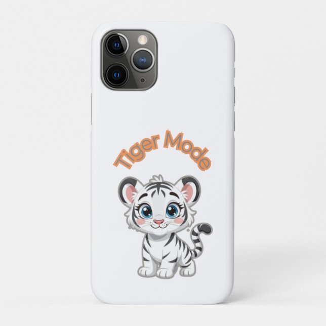 Capa Para iPhone 11 Pro Realistic White Tiger – Photorealistic Wildlife Ar (Verso)