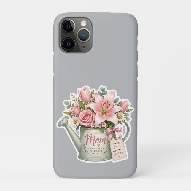 Capa Para iPhone 11 Pro Regador de Flores da Mamãe (Verso)