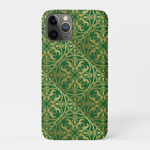 Capa Para iPhone 11 Pro Renascença Medieval Arauto Leão Leopardo Metálico