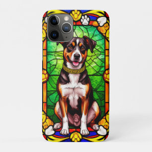 Capa Para iPhone 11 Pro Retrato de Cachorro em Vidro Colorido