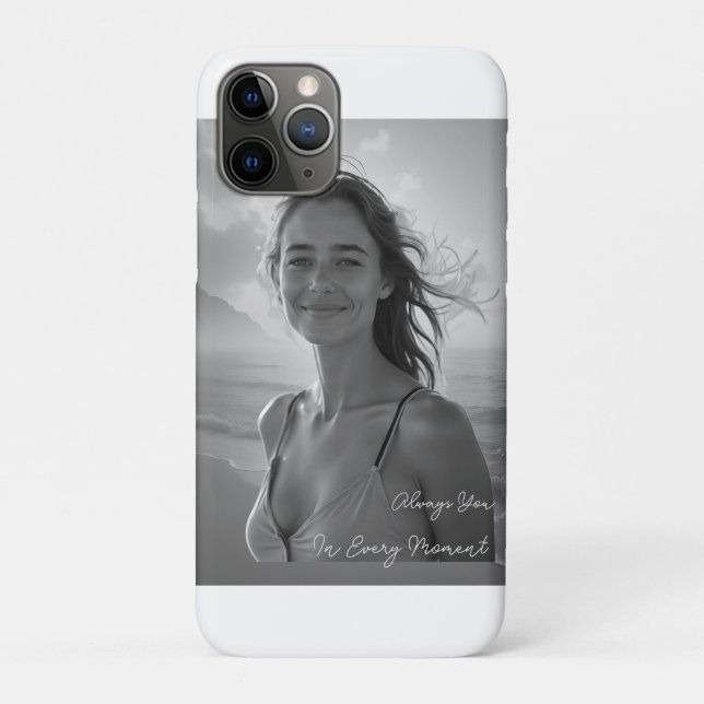 Capa Para iPhone 11 Pro Retrato Personalizado Dela – Presente de Foto Simp (Verso)
