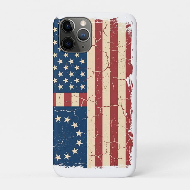 Capa Para iPhone 11 Pro Retro Betsy Ross & 50-Star Flag 2026 Semiquincente (Verso)
