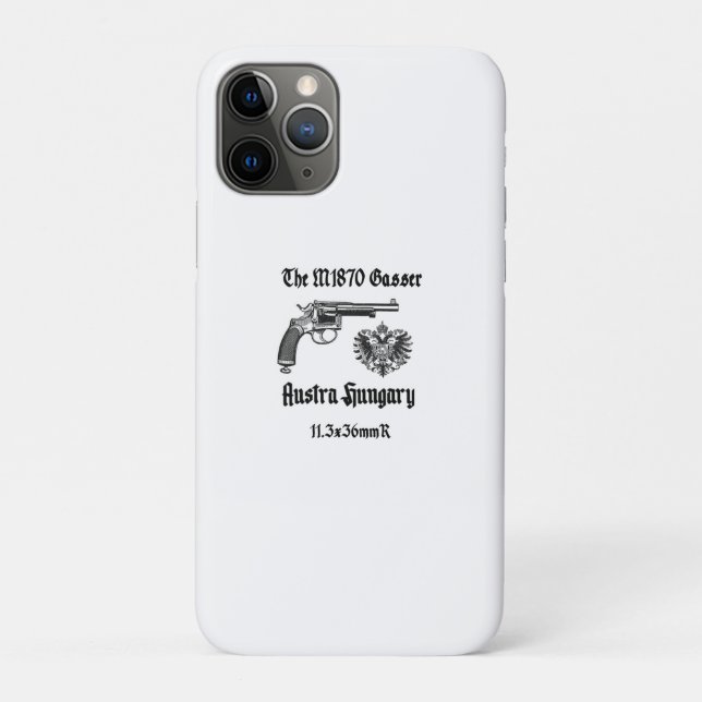 Capa Para iPhone 11 Pro revólver Gasser da Áustria-Hungria WWI (Verso)