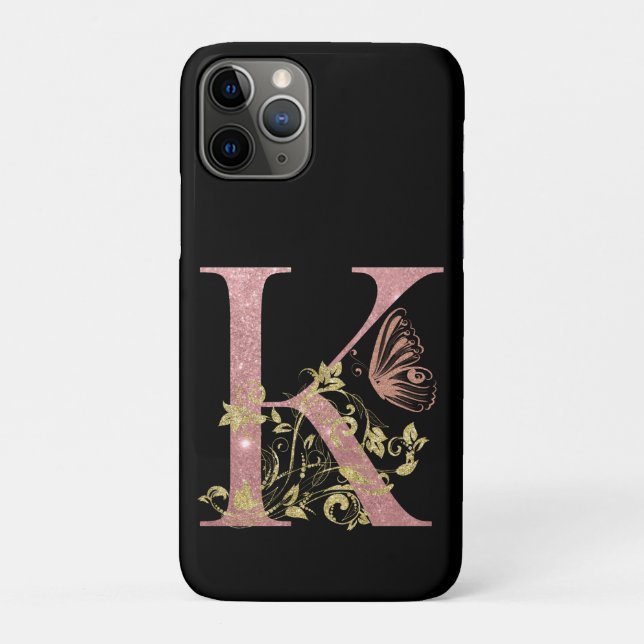 Capa Para iPhone 11 Pro Rico - Letra Minúscula K Rosa (Verso)