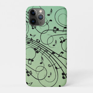 Capa Para iPhone 11 Pro Rico Notes Green Music Design