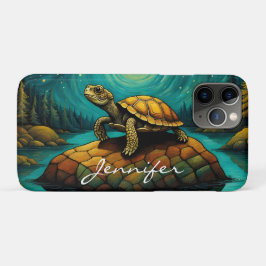 Capa Para iPhone 11 Pro Rock River Nature Turtle
