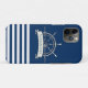 Capa Para iPhone 11 Pro Roda Náutica De Barco, Marinho Blue Stripes (Back (Horizontal))