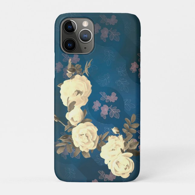 Capa Para iPhone 11 Pro Rodas brancas Wreath Gótica Fundo (Verso)