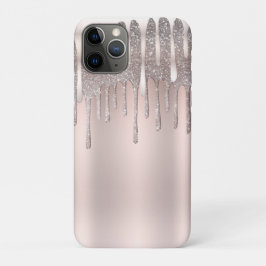 Capa Para iPhone 11 Pro Rosa Dourado Gelo Diamante Brilho Faísca Gotejamen