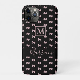 Capa Para iPhone 11 Pro Rosa Elegante e Preto Personalizado