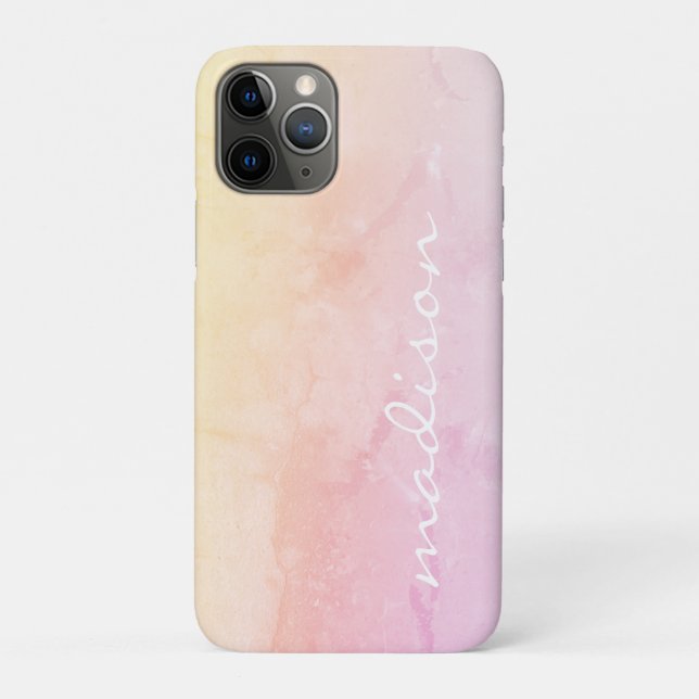 Capa Para iPhone 11 Pro Rosa Ombre Glam (Verso)