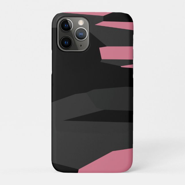 Capa Para iPhone 11 Pro Rosa Preto e Cinza (Verso)